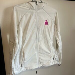 White Columbia Ironman Finisher Jacket with Pink Logo